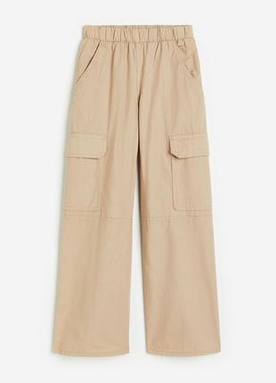 H&m модні фірмові широкі штани карго брюки кльош на дівчинку нм кльоші котонові бавовна2 фото