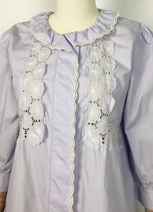 Бавовняна французька брендова блуза з мереживом balzac4 фото