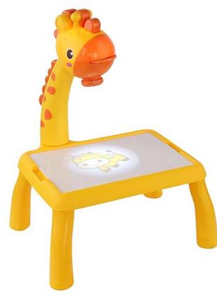 Проектор столик для рисования с мозаикой, картриджами и фломастерами жираф