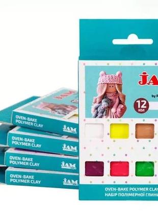 Глина полiмерна 12 кол/20гр angels jam clay 5059011 rosa