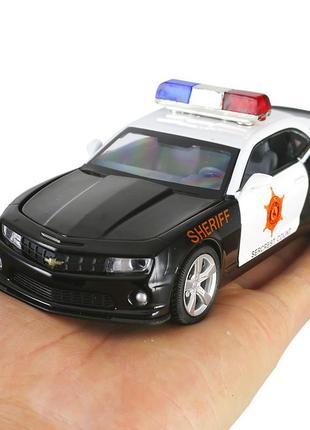 Машинка металева chevrolet camaro ss-police 2013 машинка поліція автопром 1:324 фото