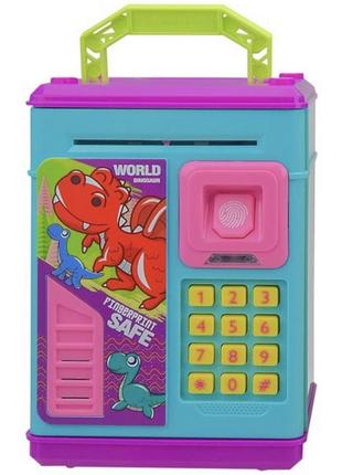 Копилка детская сейф для денег электронная с кодовым замком и отпечатком пальца