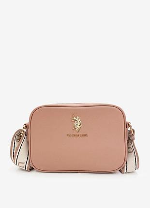 Сумка-кросбоди u.s. polo assn. classic zip crossbody mauve бежевая
