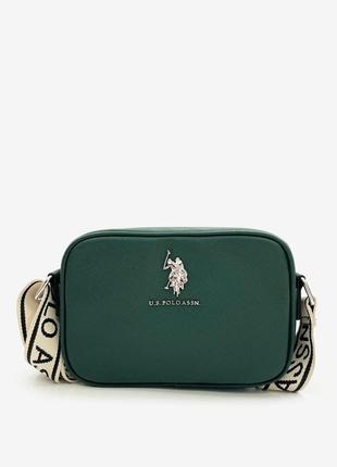 Сумка-кросбоди u.s. polo assn. classic zip crossbody grass green зеленая