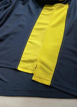 🥎 темно-синяя футболка поло с яркими желтыми вставками большой размер4 фото