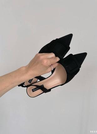Женские замшевые, черные, стильные и качественные туфли на каблуке. от 37 до 39 гг. 9633 мм6 фото