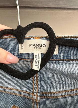 Широкі прямі світлі короткі джинси на низкій посадкій mango denim sayana organic cotton8 фото