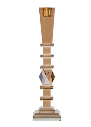 Подсвечник стеклянный 28(см) высокий квадратный геометрический классический dm-11