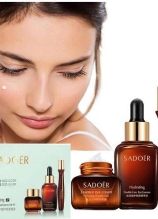 Подарунковий набір косметики для шкіри навколо очей sadoer hidrating 3 продукту sd23198