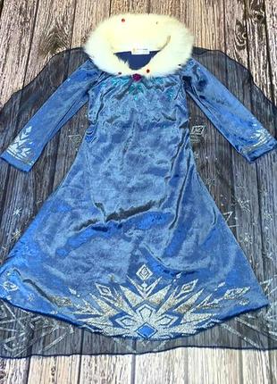 Новогоднее платье эльза холодное сердце с короной для девочки 4-5 лет, 104-110 см5 фото