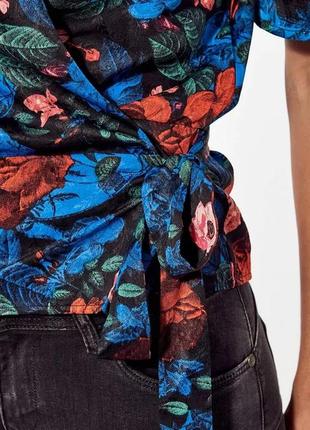 Трендовая цветочная блузка на запах kaporal baby, xl5 фото