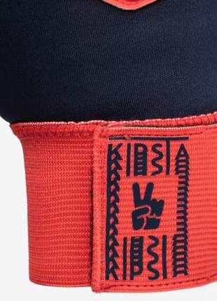 Детские вратарские футбольные перчатки размер 4 kipsta superesist красно-черный