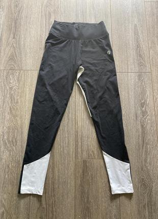 S чорні з білими вставками спорт лосіни висока посадка