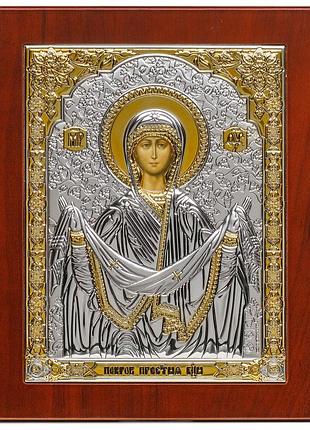 Ікона срібна ekklesia покров пресвятої богородиці (13x15,5 см.) (6705/2wm)