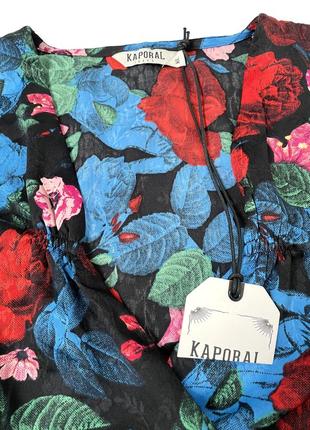 Трендовая цветочная блузка на запах kaporal baby, xl9 фото
