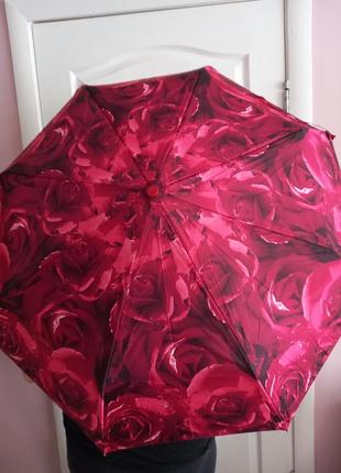 Зонт женский авитомат rose red ( красные розы) fulton