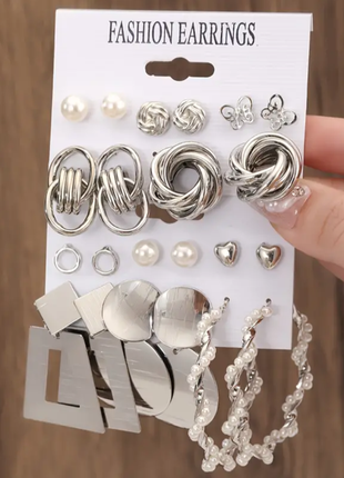 Сет сережки 11 пар