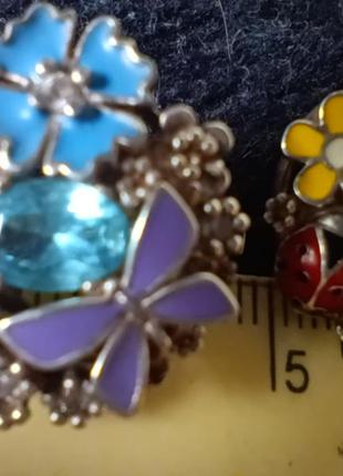 Серебряный набор с цветной емалью