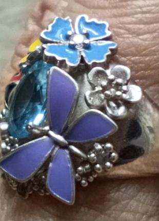 Серебряный набор с цветной емалью