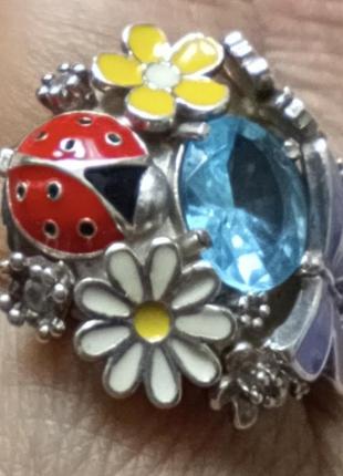 Серебряный набор с цветной емалью