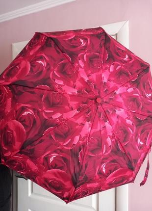 Парасоля жіноча автомат rose red (червоні троянди) fulton