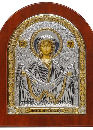 Ікона срібна ekklesia покров пресвятої богородиці (17,3x20,8 см.) (6706/3wm)