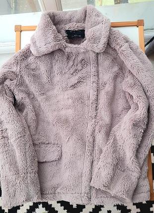Демисезонная шубка тедди на молнии от sinsay, размер с