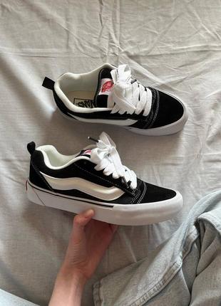 Vans knu skool black white3 фото