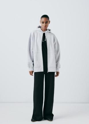 Брюки zara straight-leg interlock размер м/38