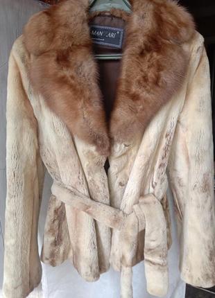 Норковая шуба с соболем . manzari mink . автоледи , полушубок