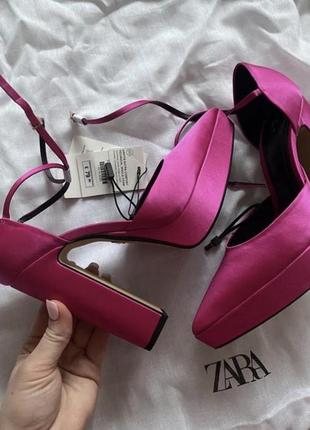 Туфлі, туфли лодочки туфлі човники zara туфли атласные