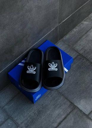 Мужские шлепанцы pants adidas черные тапочки адидас
