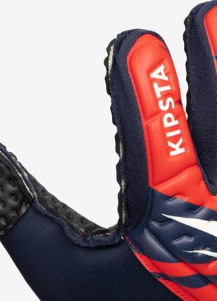 Детские вратарские футбольные перчатки размер 5 kipsta superesist красно-черный