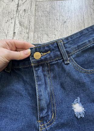 Короткие рваные джинсовые шорты5 фото