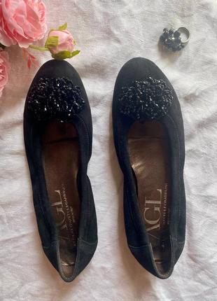 Стильні замшеві балетки від дорого бренду agl attilio giusti leombruni