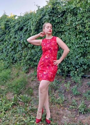 Desigual платье красная маки мини сукенка платья s m