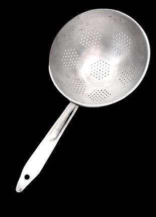 Дуршлаг ссср, алюминиевый винтажный б-у дуршлаг 40-21-9 см, клеймо, цена, следы времени