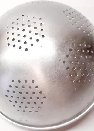 Дуршлаг ссср, алюминиевый винтажный б-у дуршлаг 40-21-9 см, клеймо, цена, следы времени