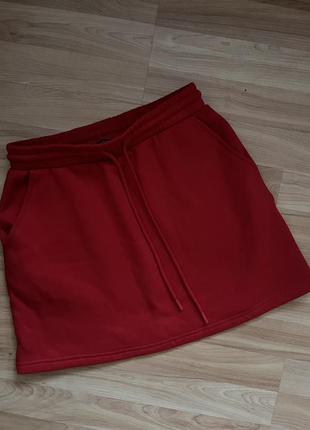 Спортивная юбка красная утепленная zara