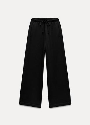 Zara плюшеві спортивні штани палаццо straight-leg