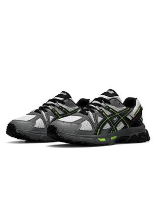 🌸женские кроссовки asics / демисезонные gel - kahana 8 gray light green / весенние, летние, осенние / текстиль, кожа, замша /