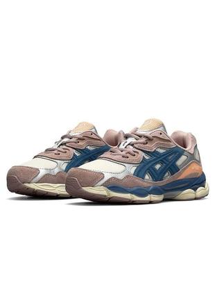 🌸женские кроссовки asics gel - nyc “mauve blue” / демисезонные / весенние, летние, осенние / текстиль, кожа, замша /