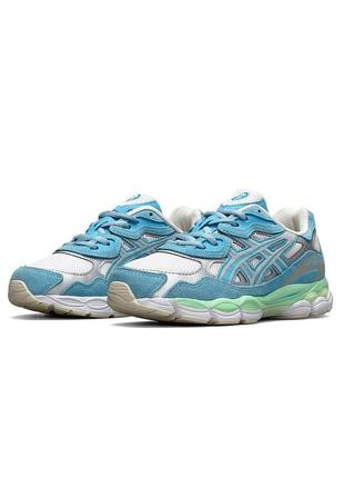 🌸женские кроссовки asics gel - nyc blue mint / демисезонные / весенние, летние, осенние / текстиль, кожа, замша /