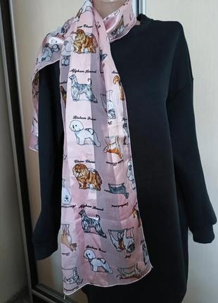 Розовый корейский шарфик