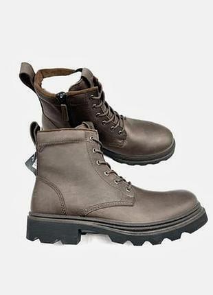 Водонепроницаемые кожаные утепленные осенние весенние зимние мужские ботинки берцы...