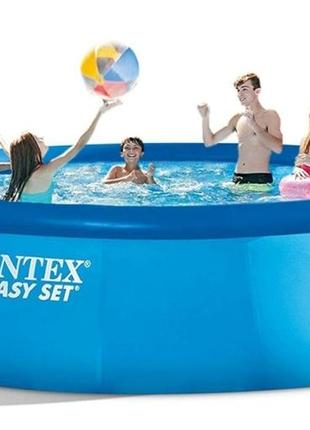 Надувной бассейн для детей intex 28158 (457х84 см) бассейны интекс с картриджным фильтром1 фото