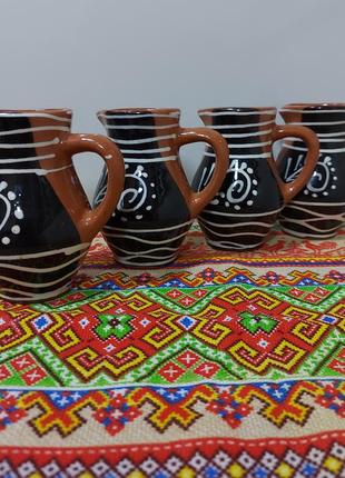 Кувшинчик-кружка с росписью, майолика, винтажная керамика