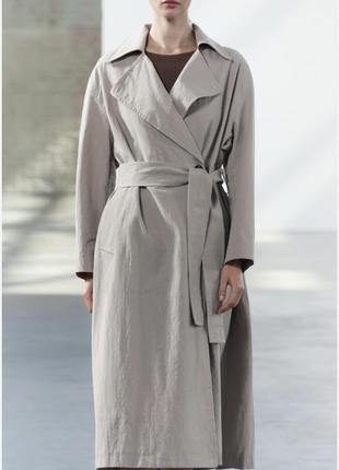 Двубортный тренч zara