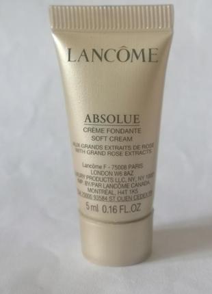 Нежный крем для восстановления кожи лица lancome absolue soft cream 5 мл2 фото