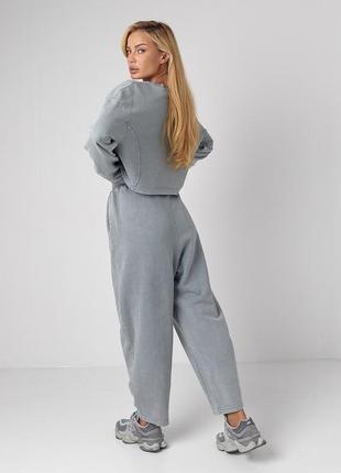 Спортивный костюм с oversize свитшотом и брюками-бананами4 фото